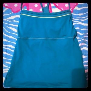Turquoise swim top and matching bottoms